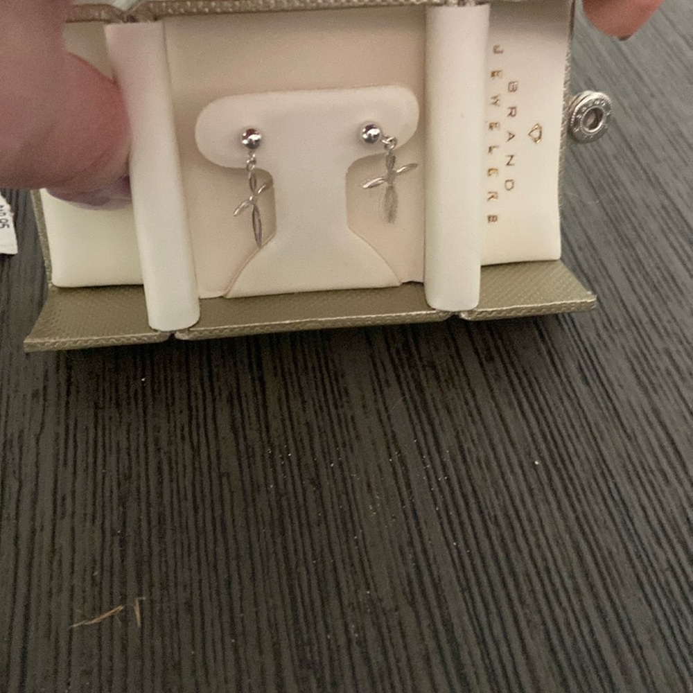 NWOT Sterling  silver dangling cross earrings